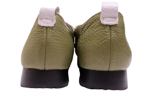 【arui_toe 3955BL カーキ】本革コンフォートモカシンデッキシューズ